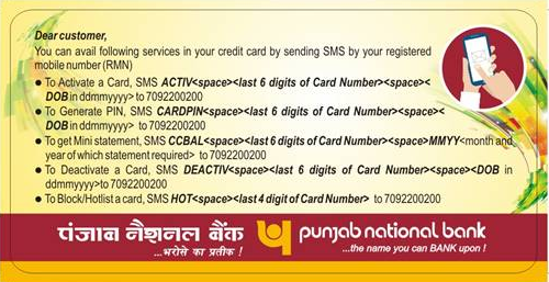 Credit Card Pnb Credit Card Services Punjab National Bank